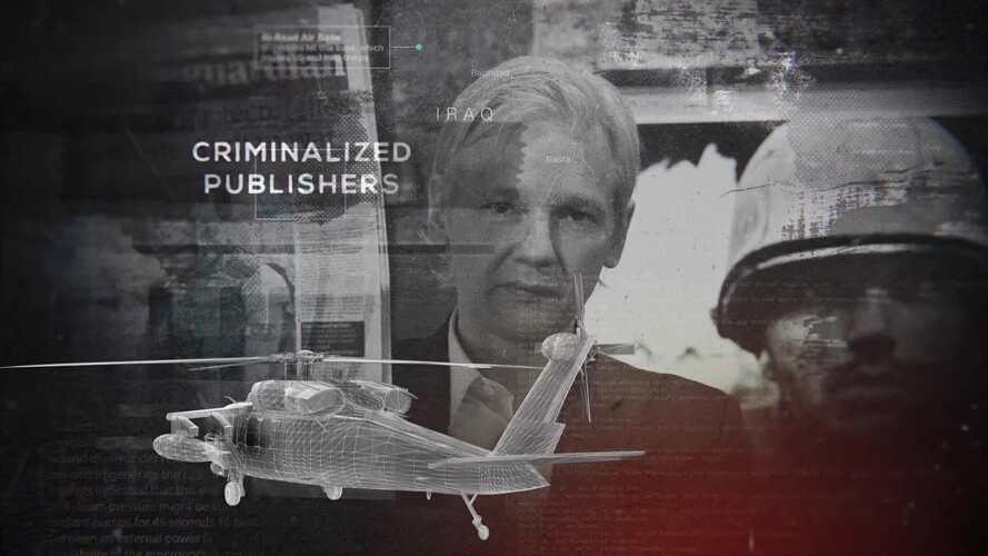 Criminalized Publishers Title With Wireframe Helicopter